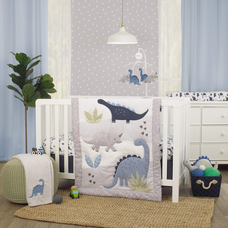 Carter's Dino Adventure Gray & Blue Musical Mobile, Grey, Blue