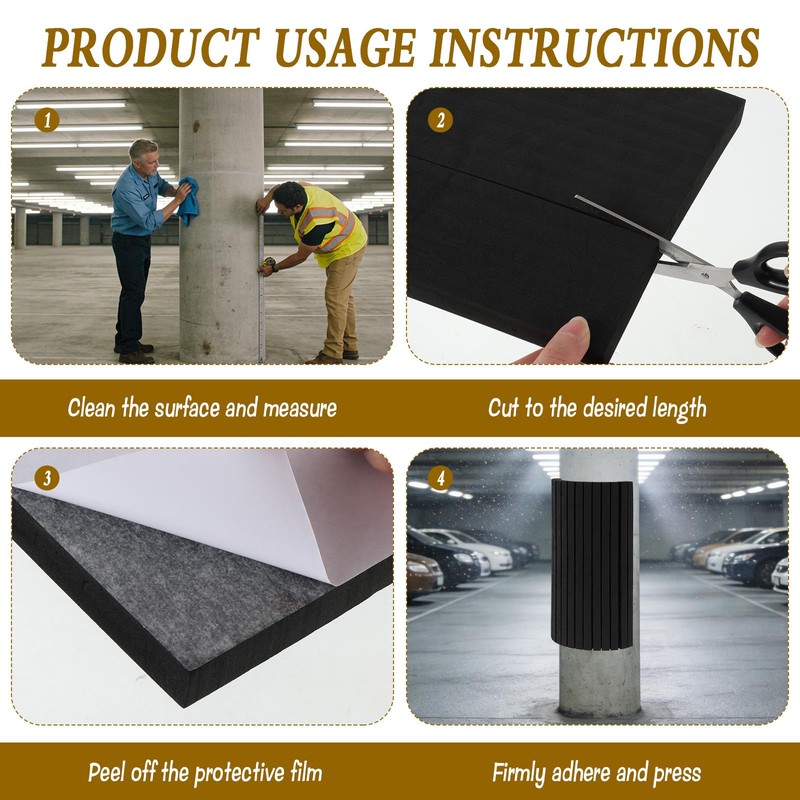 CebraBounze 4-Pack Garage Wall Protector, 14.9”x7.8” Self-Adhesive EVA Foam Bumpers,