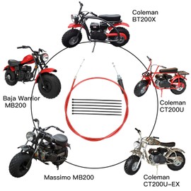 YOXUFA 50 inch Throttle Cable for Predator 79cc 97cc 196cc 212cc 2.5hp Baja Doodle Bug DB30 Warrior Heat MB200 Coleman CT100U CT200U CT200U-EX Motovox MBX10 Monster Moto MMB80 Mini Bike Go Kart