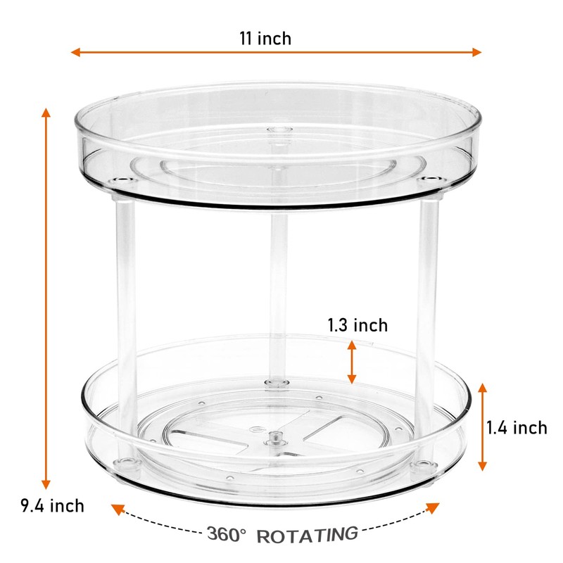 Amolliar 2 Tier 11 Inch Large Lazy Susan Rotating Turntable