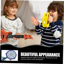 Kisangel Hand Drum Tambourine with Ribbons for Dance Performances Percussion Instrument for Grading and Stage Use Crisp Sound and Comfortable Grip for Cheerful Atmosphere