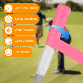 M METERXITY 6-Pack Tennis Racket Grip Tape PU Tennis Overgrip Grip Tapes Anti-Slip Sweat Absorbent for Pickleball/Racquetball/Badminton/Squash/Baseball Bat Handle Pink