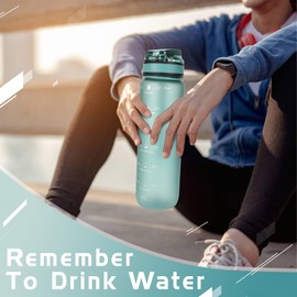 OKKLE Water Bottle 1L BPA Free Water Bottle with Lid and Leak-Proof, Suitable for Gym, School, Cycling, Outdoor, Sports, Fitness