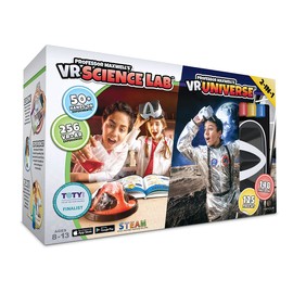Professor Maxwell's VR Science Lab and VR Universe - Virtual Reality Kids Space Science Book and Interactive STEM Learning Activity Set (2 in 1 Combo Pack)