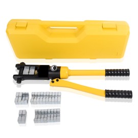 LCyindu 16T Hydraulic Crimping Tool 8AWG-600MCM Cable Crimping Tool 0.87 inch Stroke Hydraulic Lug Crimper Electrical Terminal Crimper with 13 Pairs of Die Sets, YQK-300