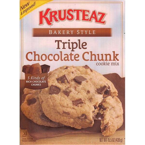 Krusteaz Cookie Mix, Triple Chocolate Chunk, 17.5-Ounce Boxes (Pack of 2)