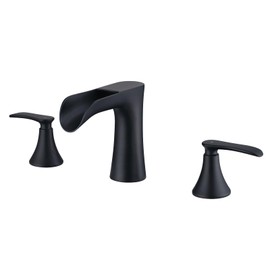JAKARDA Waterfall Bathroom Faucet Black, Two Handle 8inch Bathroom Faucet, Waterfall Faucet, Widespread Bathroom Faucet, Matte Black