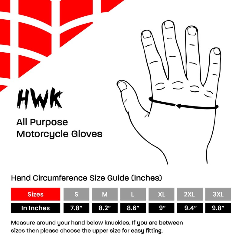 HWK Motorcycle Gloves for Men & Women, Durable & Comfortable