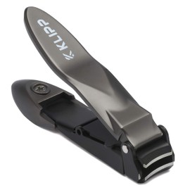 Nail Clippers for Men with Collection Container - KLIPP Razor Sharp Self-Collecting Nail Trimmer with Ergonomic Lever Keep Fingernails and Toenails Perfectly Cared For - Includes Ziplock Bag