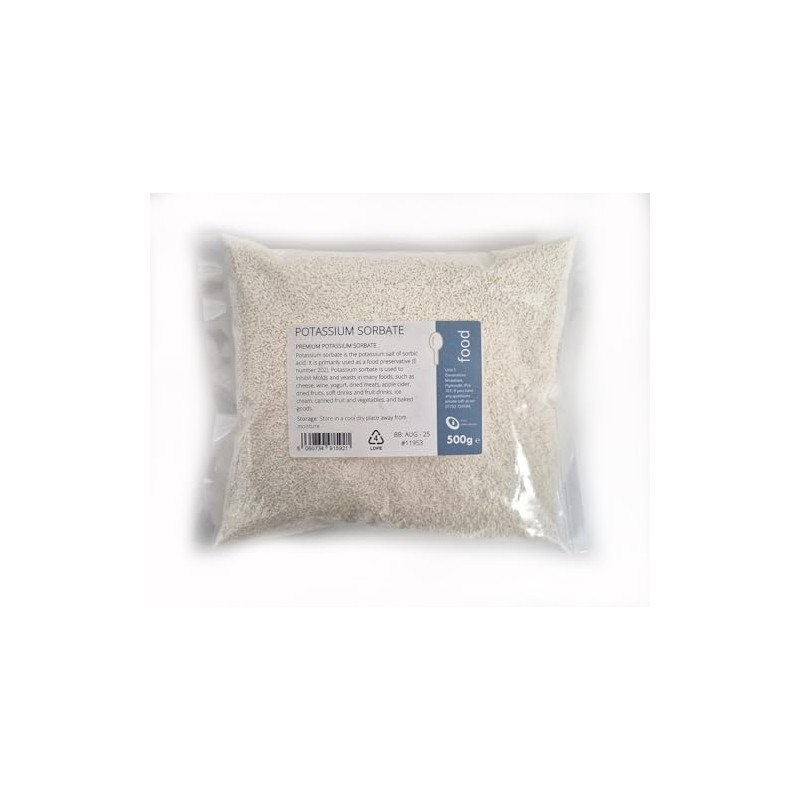 Potassium Sorbate 500g - E202 Preservative, Food Grade for Wine