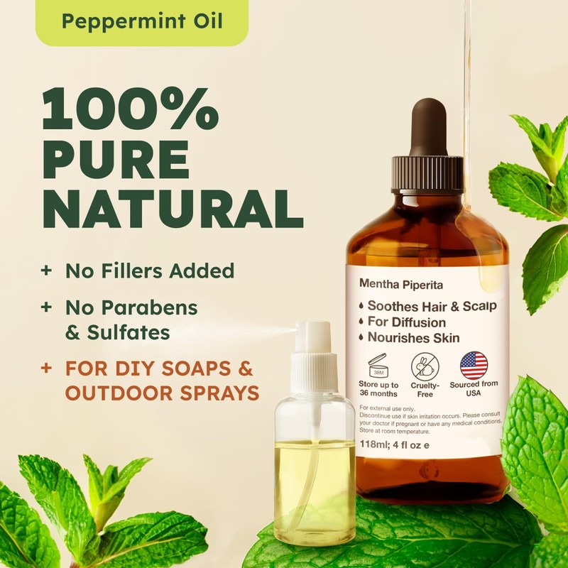 KUKKA essential oils Frankincense Oil for Skin & Peppermint Oil