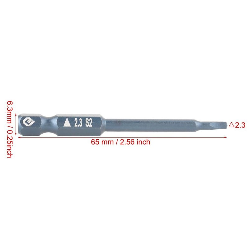 10 Pieces Triangle Screwdriver Bits 1/4 Inch Shank 65 mm