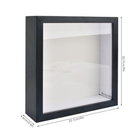 MVQPER 3D Shadow Box Frame for Filling 22.5x22.5cm,Deep Picture Frame for Filling Objects up to 6.6cm,Deep Frame Display Box for Wall Hanging or Desktop,Black