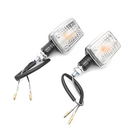 BIKE IT Motorcycle Short Stem Mini Indicators With Black Body And Clear Lens