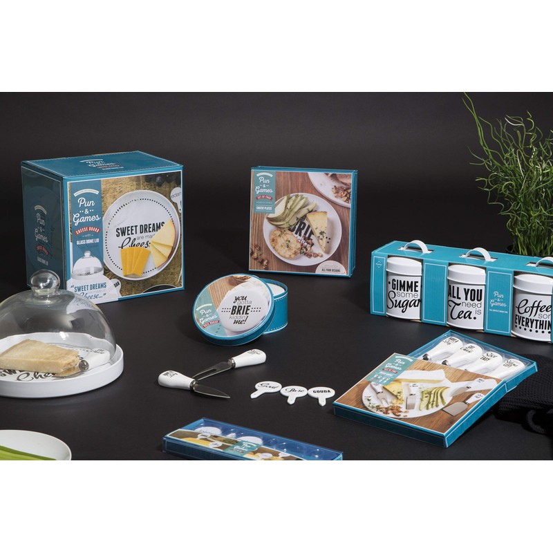 Premier Housewares Pun and Games Cheese Baker, Stoneware, White, 13