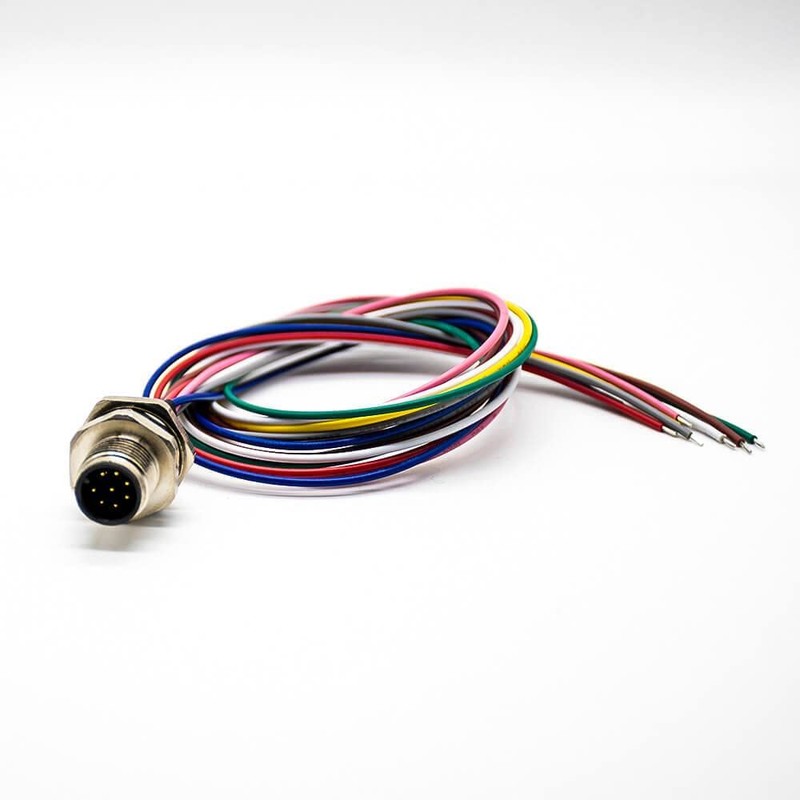 M12 Female A Coded 8 Pin Straight Back Bracket for