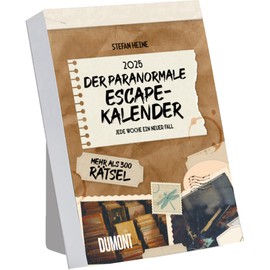 Dumont Stefan Heine: The Paranormal Escape Calendar 2025 Tear-Off Calendar, 14.8 x 21 cm, Puzzle Calendar with Many Tasks and Mysterious Stories, Best Thinking Sport, for Standing Up and Hanging