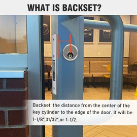 Storefront Door Lock Alsecure Commerical Mortise Lock Swing Deadbolt & Solid Brass Cylinder Combo with Key Thumbturn Keyed Alike for Aluminum/Zinc Alloy Shop Doors 31/32 inch Backset Black