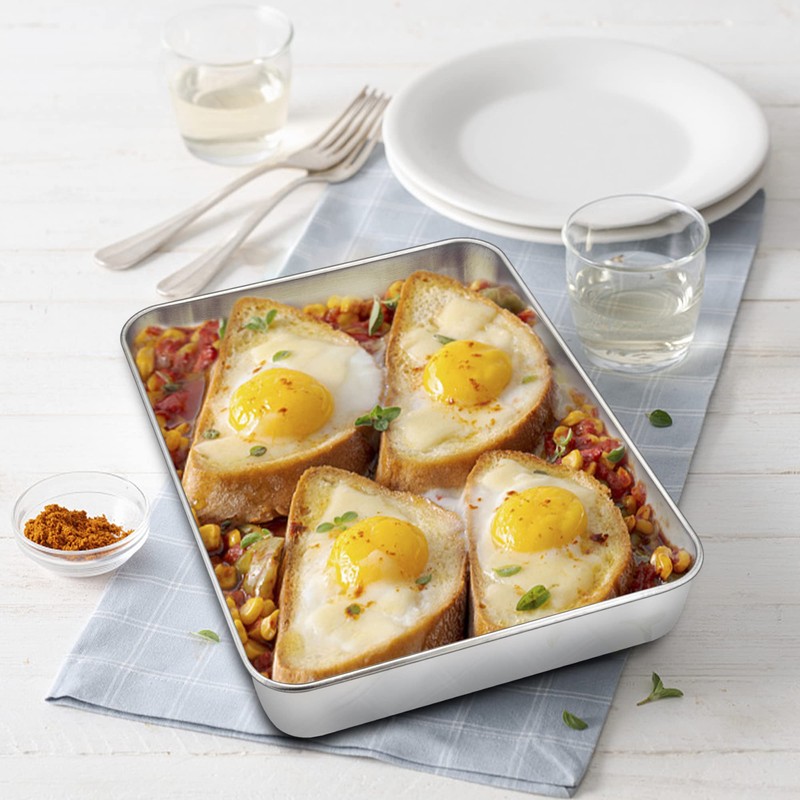 P&P CHEF 9.3 Inch Stainless Steel Sheet Cake Pan, Rectangular