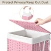Chrislley 90L Slim Laundry Hamper with Wheels,Rolling Laundry Basket with