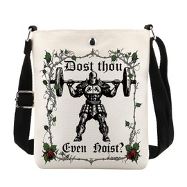 MAOFAED Deadlift Meme Crossboday Bag, Dost Thou Even Hoist? Funny Medieval Gym Gift, Workout Gift, Gym Rat Gift (Even hoistCA)