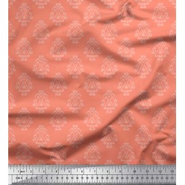 Soimoi Orange Heavy Canvas Fabric Tribal Ikat Print Sewing Fabric metre 58 Inch Wide