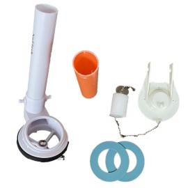 NUFLUSH Flush Valve Assembly, 1 Piece 2.5 inch Toilet with adjustable Extension Tube