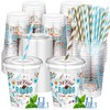 Jingmore 50 Pcs First Rodeo Birthday Party Disposable Plastic Cups