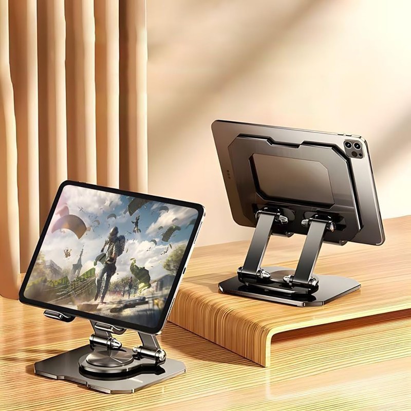 Hbluefat Metal Tablet Stand, Adjustable 360° Rotation Tablet Holder Compatible
