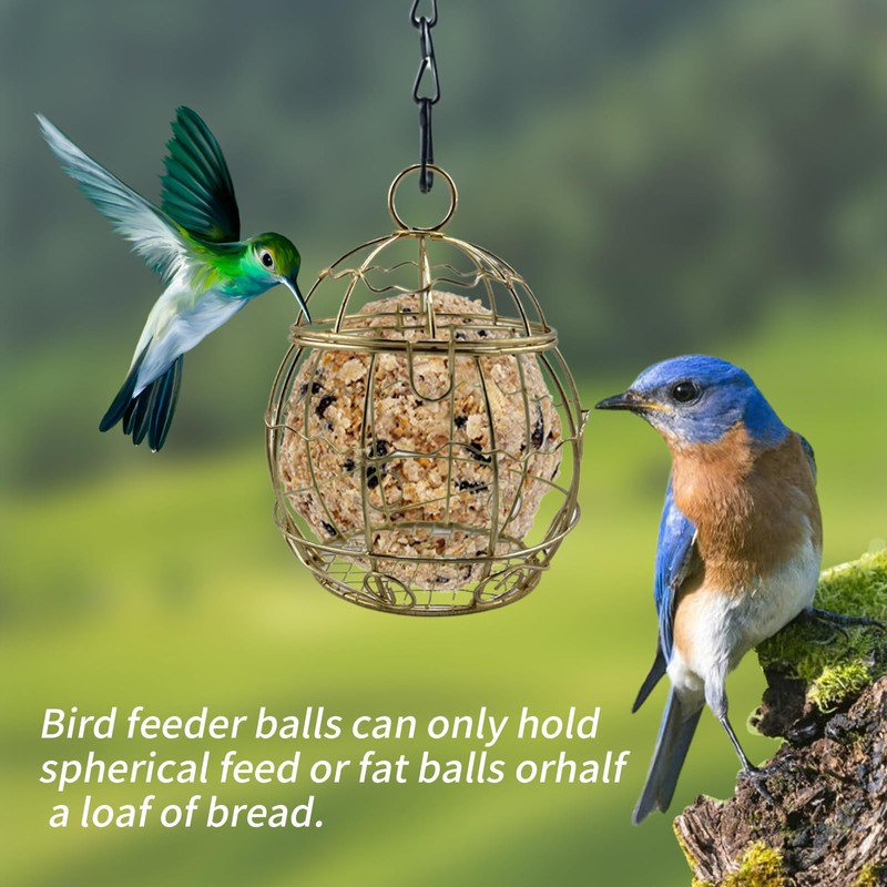 4 Pack Bird Feeder, Suet Ball Feeders for Outside Hanging,