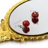 JunyiDIY Women's Red Apple Earrings | Red Stone Dangle Earrings