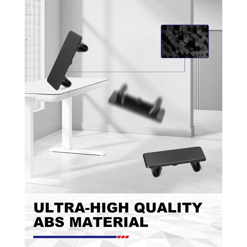 AutoEC 4pcs Rocker Switch Panel Black ABS Rectangular Blank Snap-in