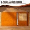 Ovesmusl Leather D Ring Binder Fits 8.5"x11" Letter Size Paper,