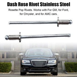 2 Pairs NOS Dash Rosette Rivets Stainless Steel Fit for Ford Chrysler AMC VIN DOOR TAG