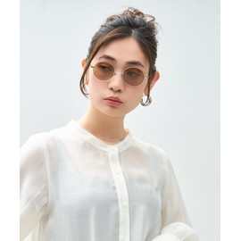 Zoff TREND SUNGLASSES Round Sunglasses, Metal Frame / UV Protection Rate Over 99.9%, Gold, UV Protection, Stylish, Gold ZP182G15_56E2