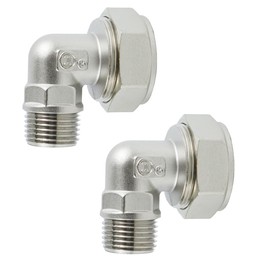 M8086 2 PCS Maxline 90 Degree Elbow Fitting 3/4 Tubing x 1/2" Male NPT Compressed Air Piping, Air Line Fittings For Shop Garage Compressed Air Line System Kit