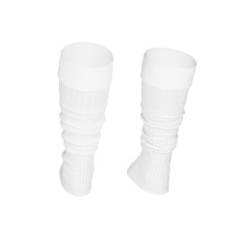 STEVEN Girl Cotton Calf Leg Warmers, Rollable Warm and Comfortable Calves Undersuits for Kids, Ribbed Fancy Stylish, Perfect for Young Dancers, White