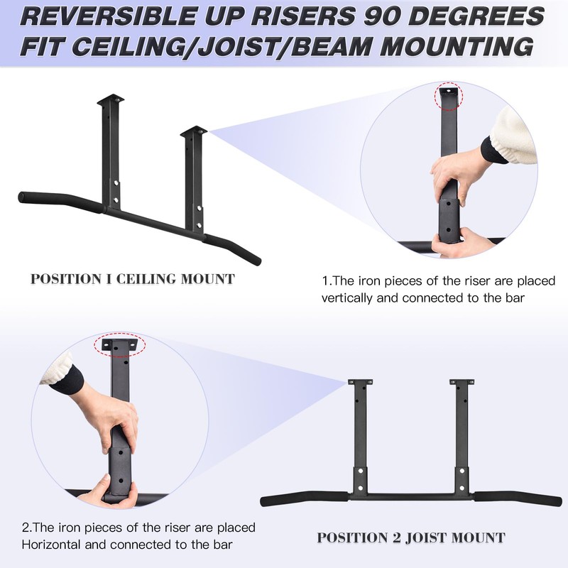 ATENTO Multifunctional Pull Up Bar for Ceiling Mount or Beam