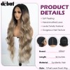 DÉBUT Long Wavy Synthetic Lace Front Wigs Ombre Dark Blonde
