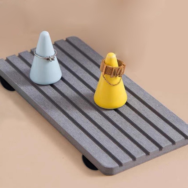 Set of 2 Stone Bath Mat, Dish Drying Mat, Stone