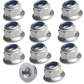 M6 Flanged Insert Nylon Self Locking Nut - A2 Stainless Steel, Hexagon Lock Nuts with Flange, Secure and Durable Fasteners - Pack of 10