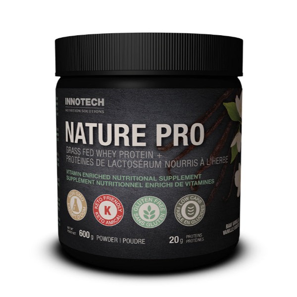 Innotech Nature Pro Grass Fed Whey Protein (Keto Friendly), 600g, Natural Vanilla