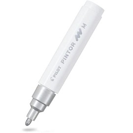 Pilot Pintor Medium Bullet Tip Paint Marker, 4.5mm, Silver Single Pen
