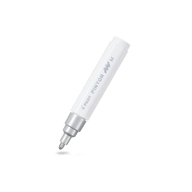 Pilot Pintor Medium Bullet Tip Paint Marker, 4.5mm, Silver Single