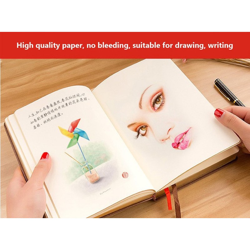 Soft Faux Leather Thick 640 Pages Blank Notebook A5 Daily