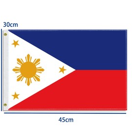 MacLand 30×45 CM Philippine Flag,12×18 inch Small 150D Filipino Outdoor Banner,Tiny Doube Layer Printing Decor for Nautical Ensign Boat Yacht with Brass Gromment