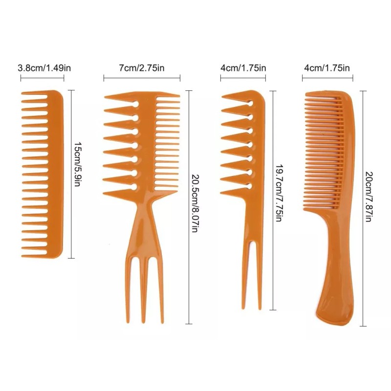 Gold Magic 10 Pzs Juego De Peines Barberia/peluquería/salón De Belleza