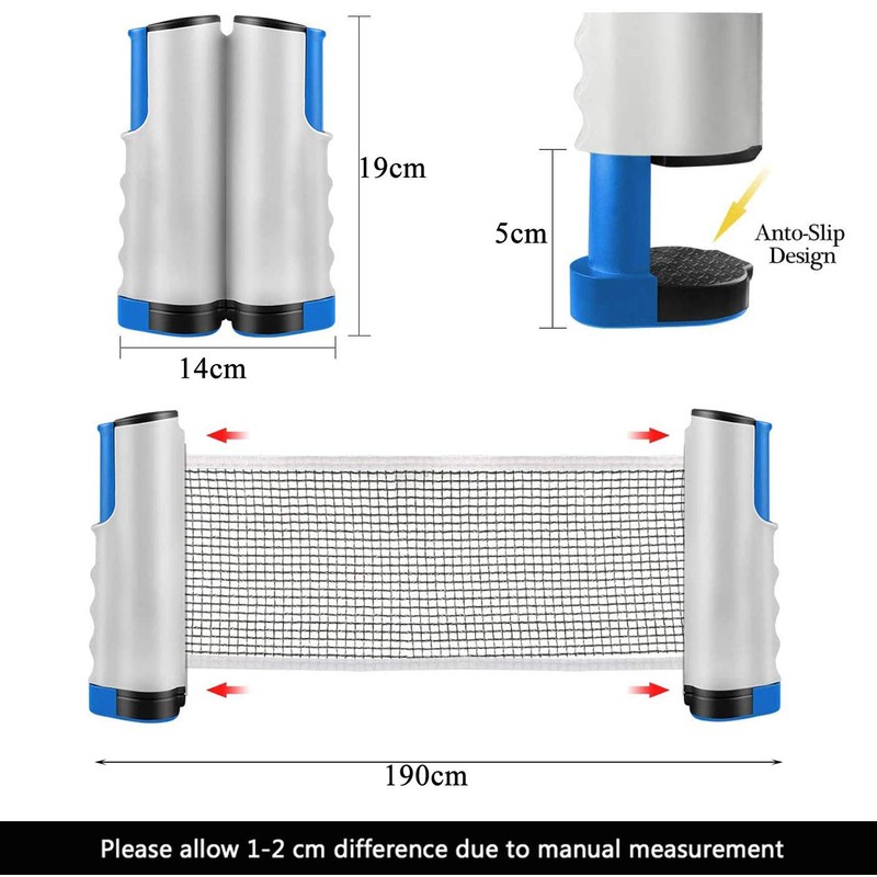 YOUYIKE Extendable Table Tennis Net, 190 cm (Max) Table Tennis