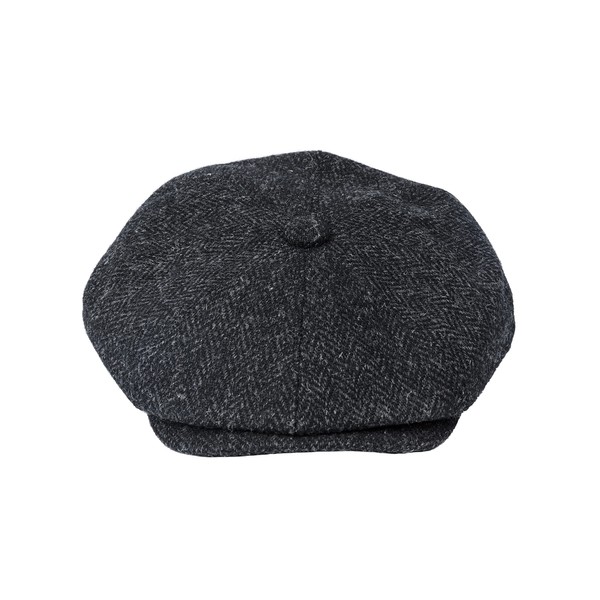 Hats of London Harris Tweed Herringbone Newsboy Cap (as8, Alpha,