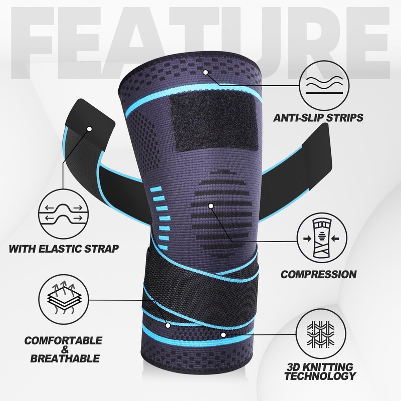 Lexniush Knee Support for Men/Women, Compression Knee Support with Adjustable